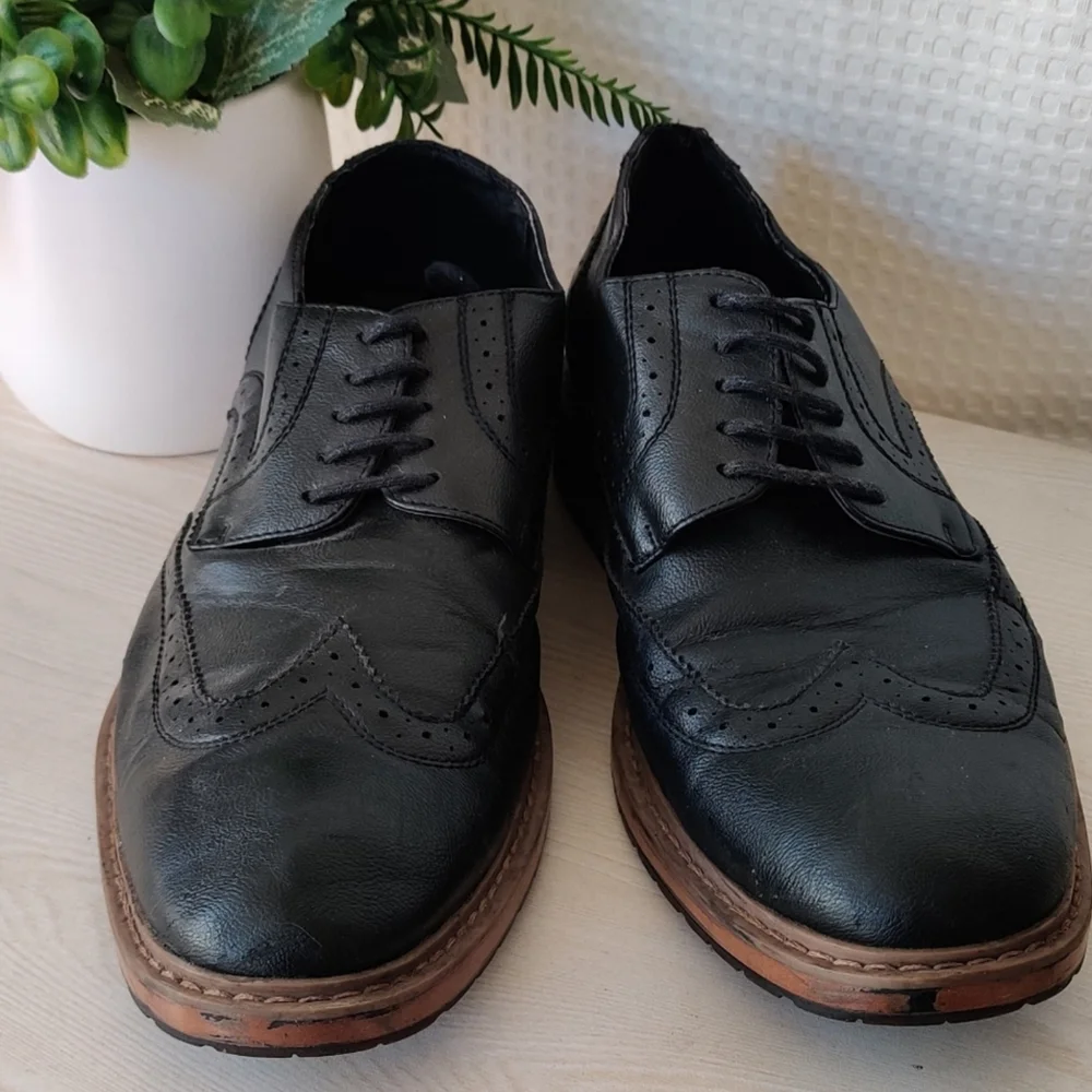 Perry Ellis Portfolio Davy Mens Black  Oxford Dress Shoes Size 11